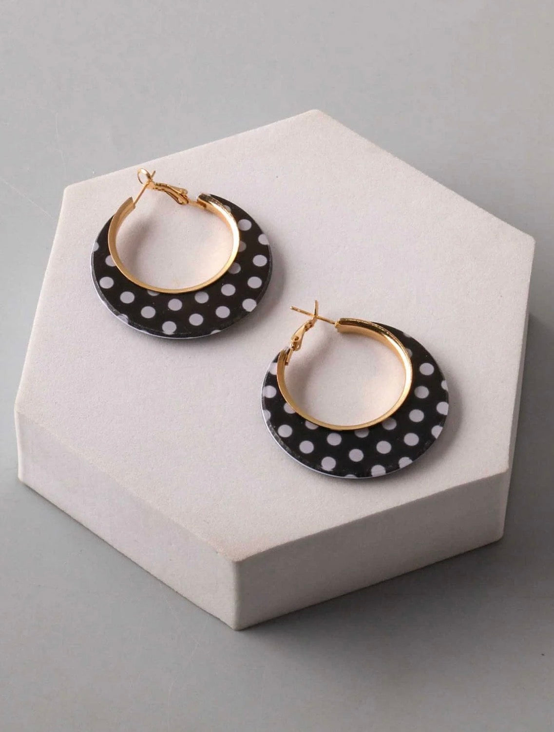 Trendy polka dot earrings