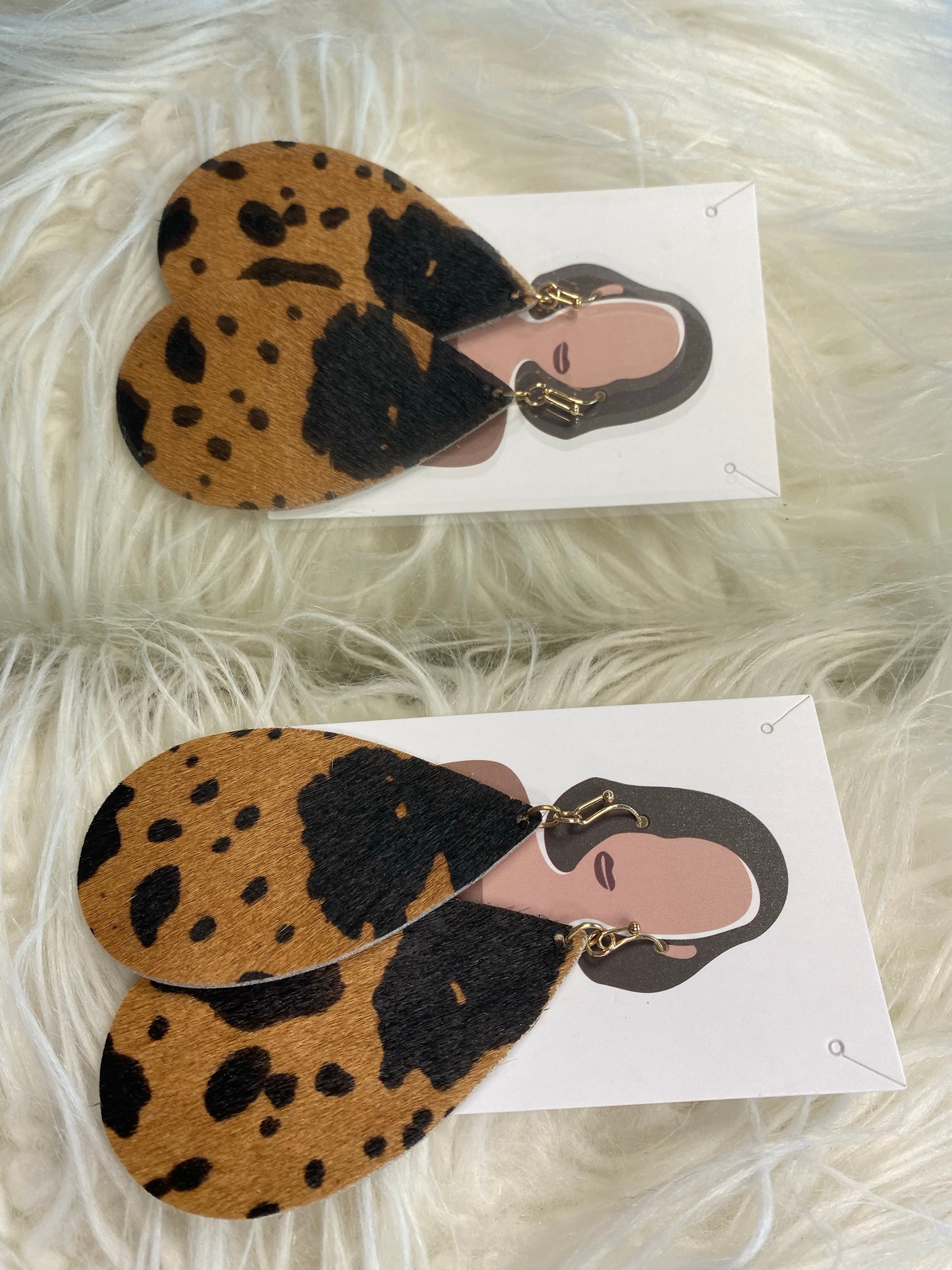 Brown Cow Print earrings
