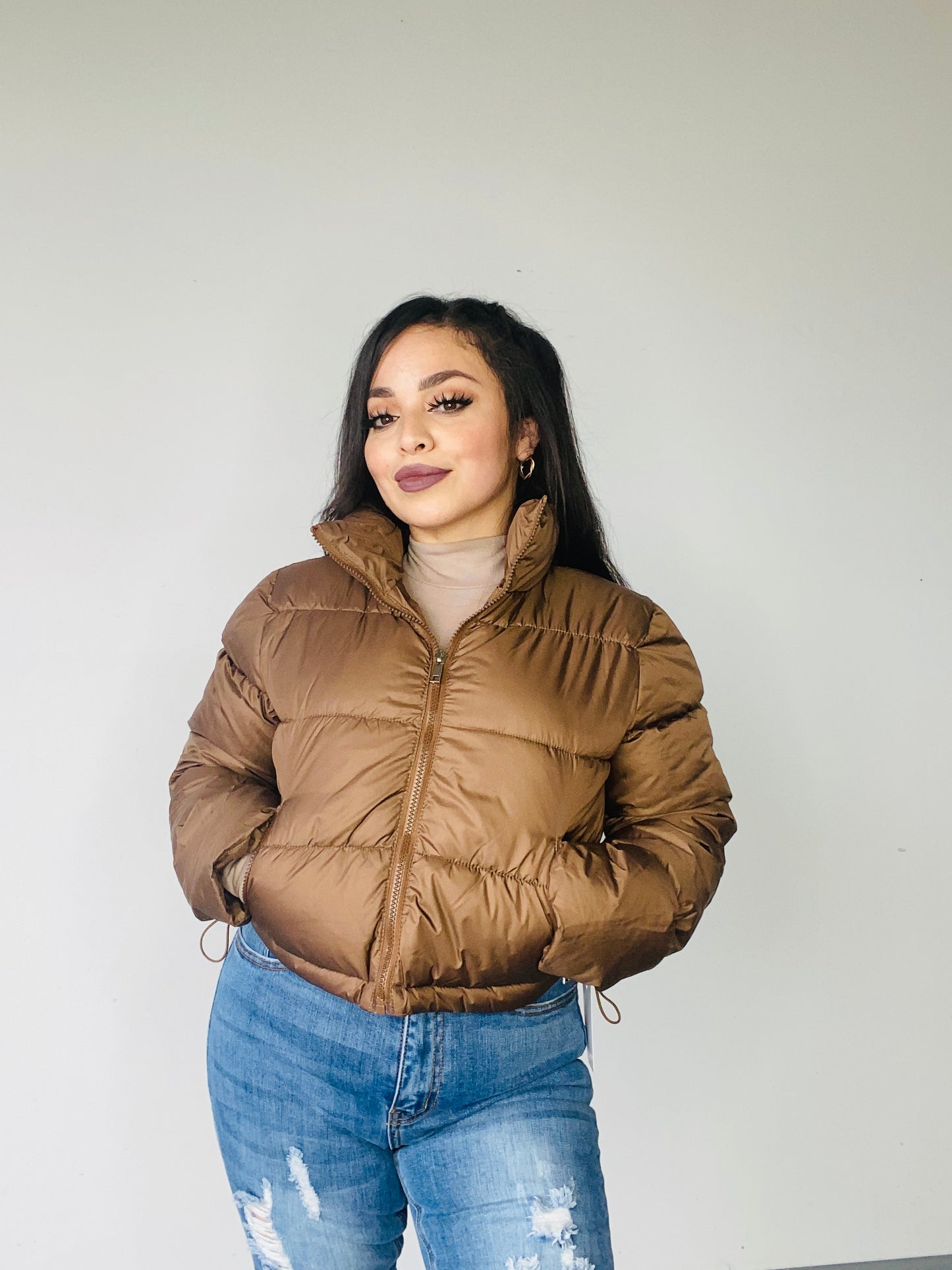 Mocha puffer jacket