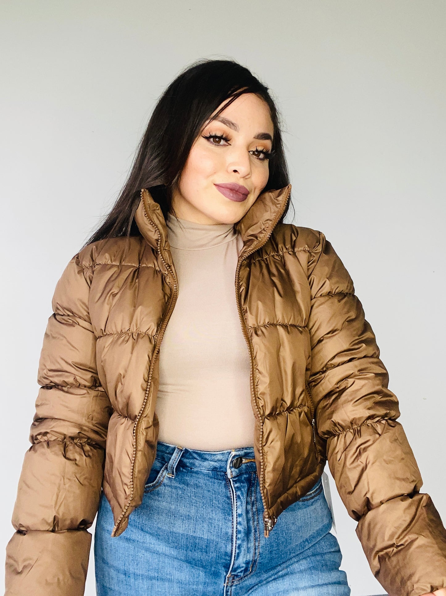 Mocha puffer jacket