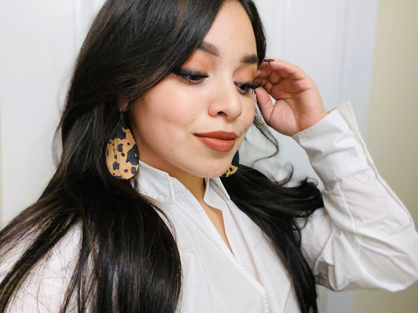 Brown Cow Print earrings