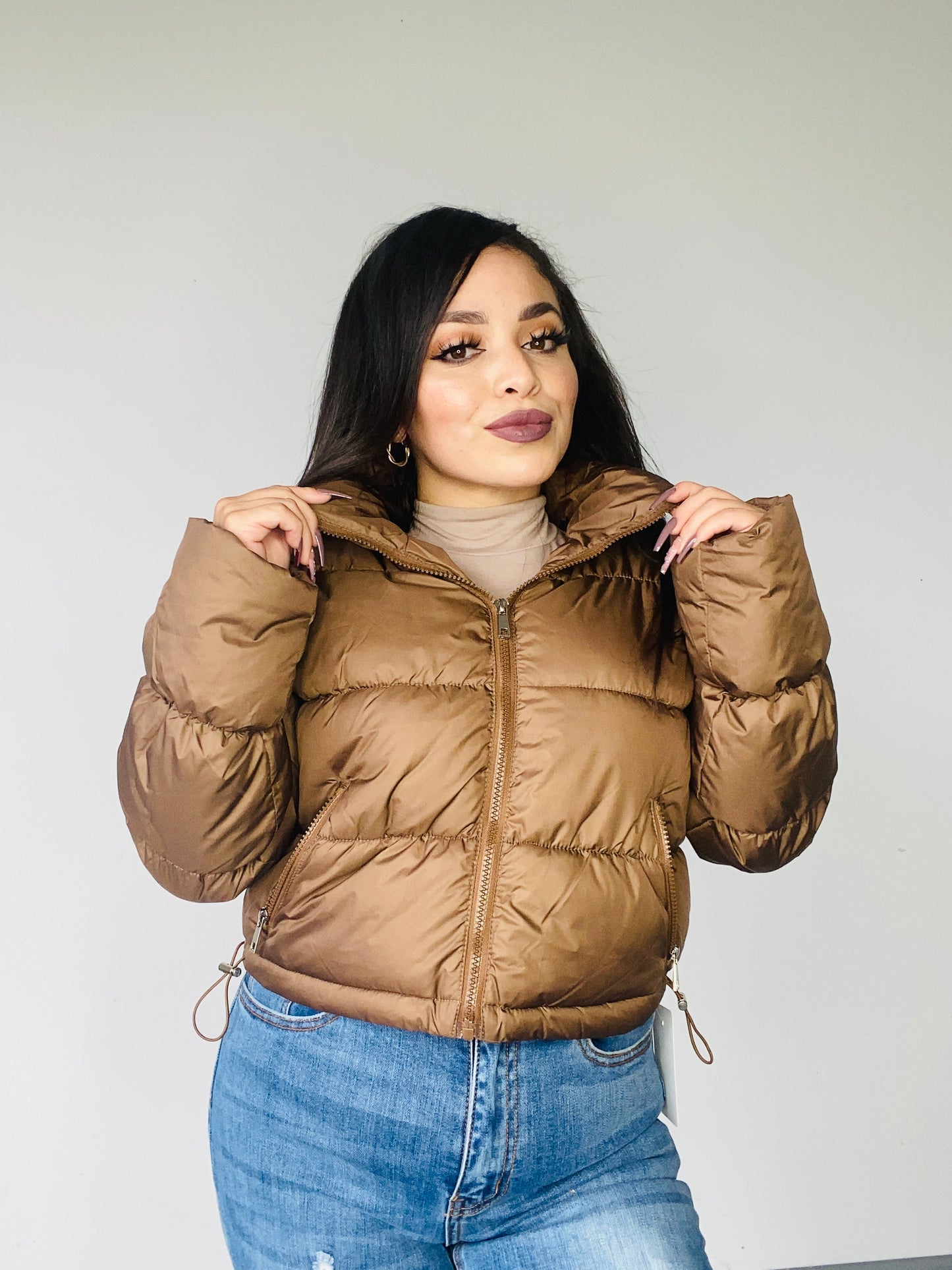 Mocha puffer jacket