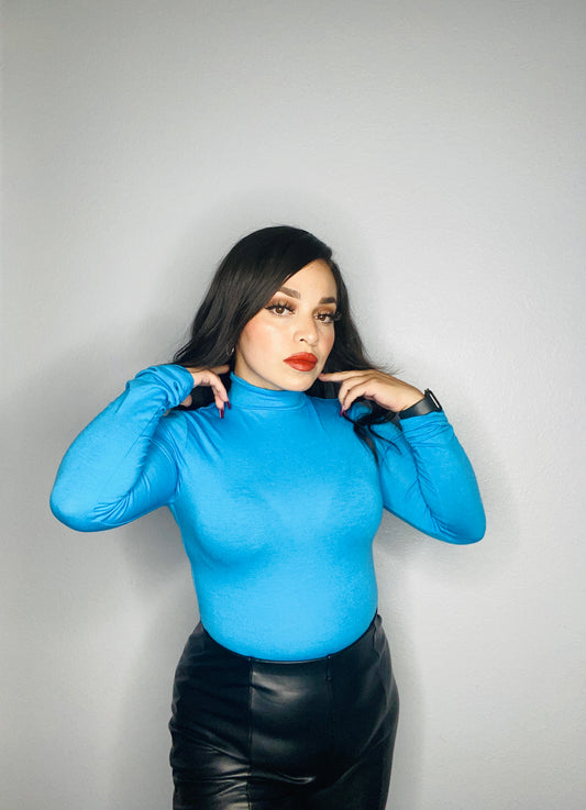 Turquoise High neck Bodysuit