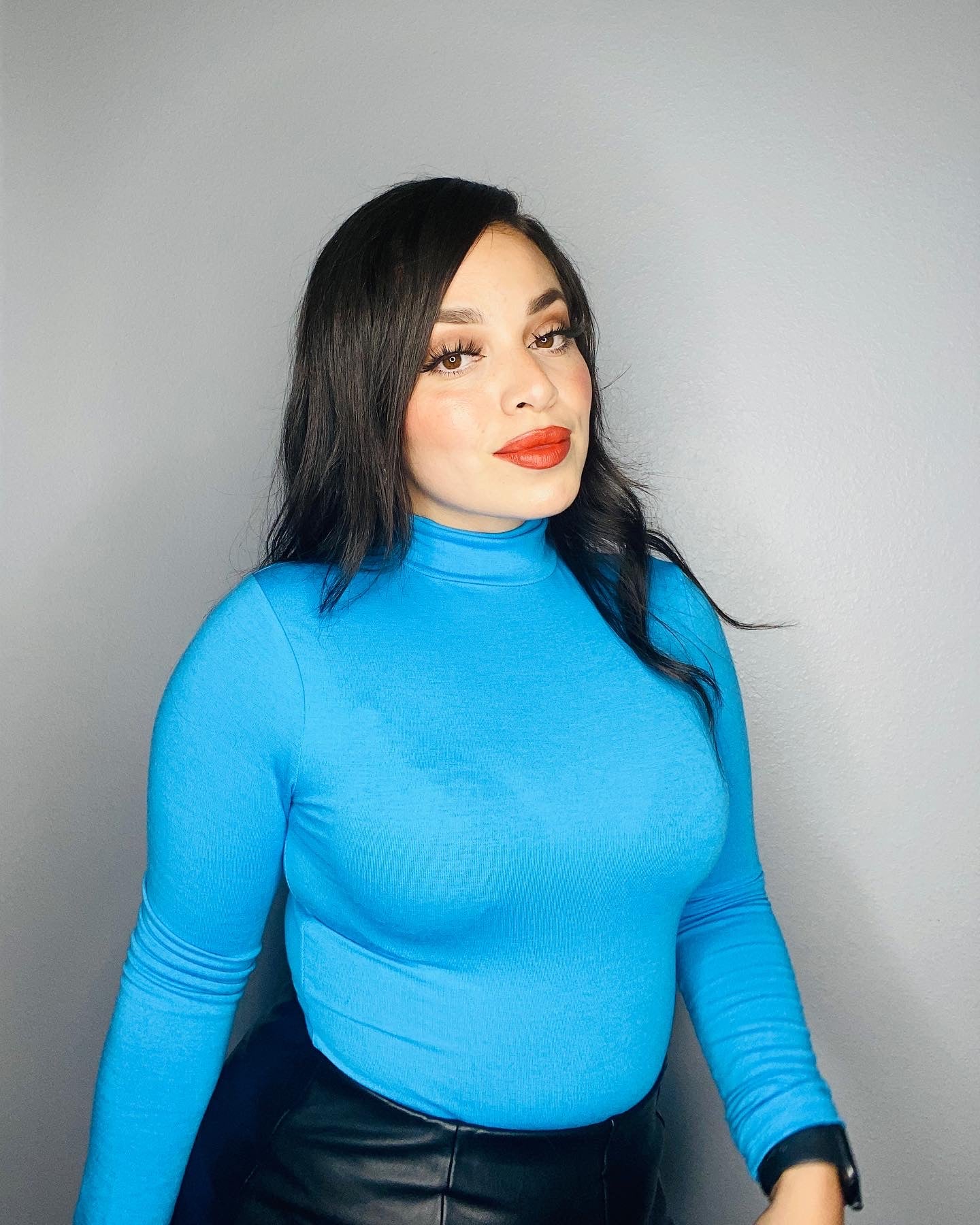 Turquoise High neck Bodysuit